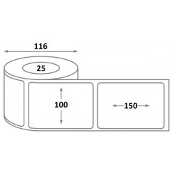 Etiquette Bixolon L 100 x H 150 x 25 - thermique - 500 - dimensions