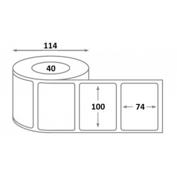 Etiquette Bixolon L 100 x H 74 x 40 - thermique - dimensions