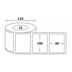 Etiquette Bixolon L 100 x H 80 x 25 - thermique - dimensions