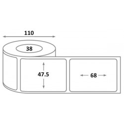 Etiquette Bixolon L 47.5 x H 68 x 38 - thermique enlevable - dimensions