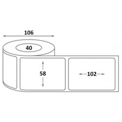 Etiquette Bixolon L 58 x H 102 x 40 - thermique - dimensions