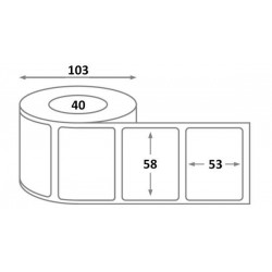 Etiquette Bixolon L 58 x H 53 x 40 - thermique - dimensions