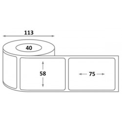 Etiquette Bixolon L 58 x H 75 x 40 - thermique - dimensions