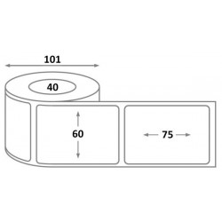 Etiquette Bixolon L 60 x H 75 x 40 - thermique - dimensions