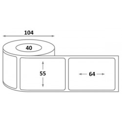 Etiquette Bixolon L 55 x H 64 x 40 - thermique - dimensions