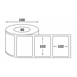 Etiquette Bixolon L 102 x H 102 x 40 - velin - dimensions