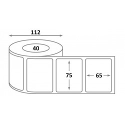 Etiquette Brady L 75 x H 65 x 40 - thermique - Pizzeria - dimensions