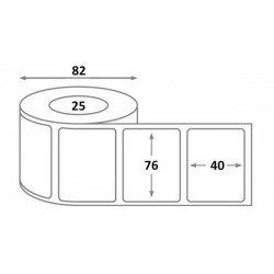 Etiquette Carl Valentin L 76 x H 40 x 25 - thermique - dimensions