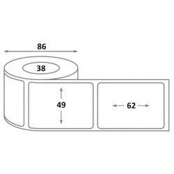 Etiquette Toshiba L 49 x H 62 x 38 - thermique enlevable - dimensions