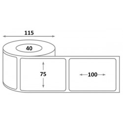 L 75 x H 100 x 40 - thermique - Etiquettes Datamax - dimensions