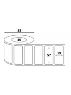 L 57 x H 19 x 40 vélin - Etiquettes Datamax - dimensions