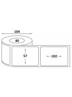 L 57 x H 102 x 40 vélin - Etiquettes Datamax - dimensions