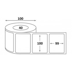 L 100 x H 99 x 40 vélin - Etiquettes Datamax - dimensions