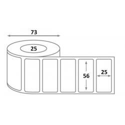 L 56 x H 25 x 25,4 - thermique enlevable - Étiquette Intermec - dimensions