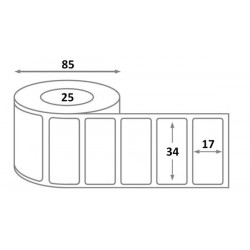 L 34 x H 17 x 25.4 - thermique - Étiquette Intermec - 24 Pharmacie - dimensions