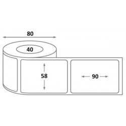 Etiquette balance 58 x 90 x 40 thermique - 250 - anti-gras, froid... - dimensions