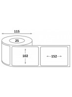 dimensions - Étiquettes thermique direct 102 x 152 mm x 25 - mandrin ø25mm