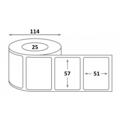 Étiquette adhésive 57 x 51 mm thermique TOP, mandrin ø25mm - description