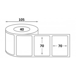 Étiquette balance 70 x 70 mm thermique TOP / protégé pour Avery Berkel, mandrin 40 mm, rouleau de 700 etiquettes - dimensions