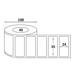 Étiquette adhésive 35 x 24 mm thermique TOP, mandrin 40 m - rouleau 2000 etiquettes adhésif permanent - dimensions